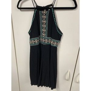 Xhilaration Black Racerback Skort With Embroidered‎ Geometric Trim on Top Size S